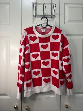 Sincerely Jules red heart sweater Size M
